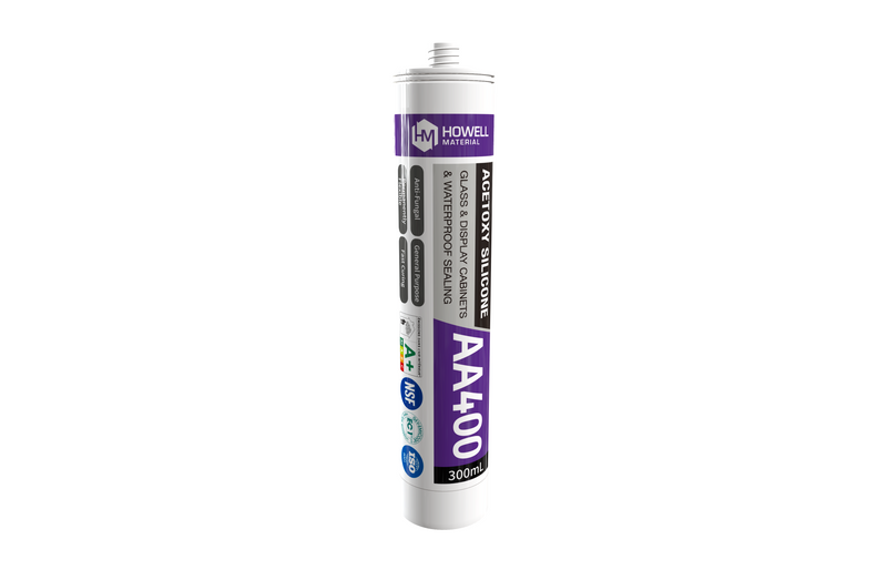 AA400 Sellador de silicona de acetoxi de curado AA400 para sellador de silicona para vidrio y aleaciones de aluminio
