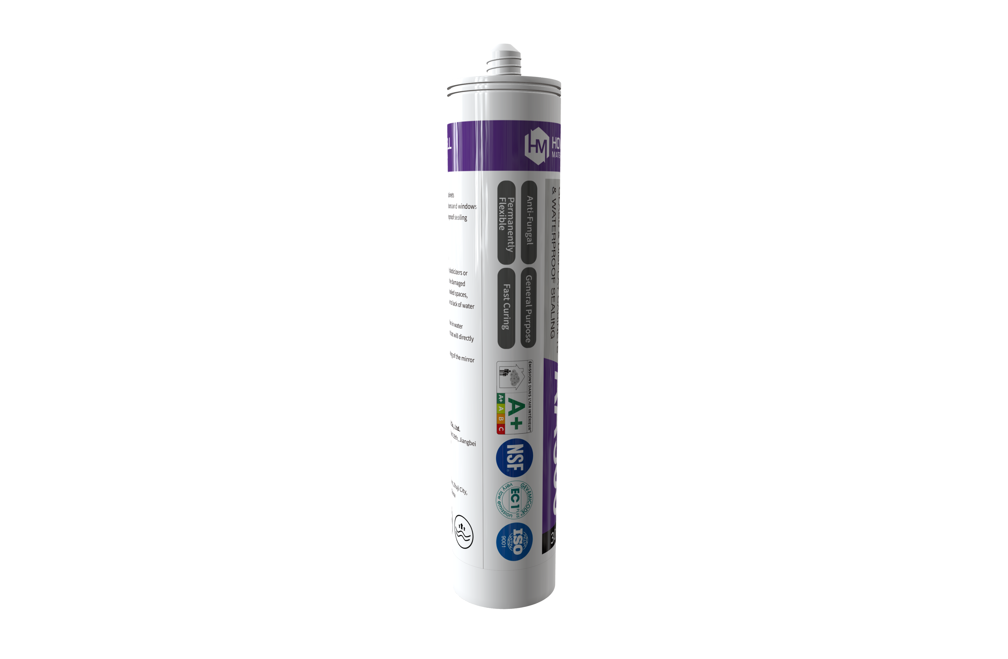 AA400 Sellador de silicona de acetoxi de curado AA400 para sellador de silicona para vidrio y aleaciones de aluminio