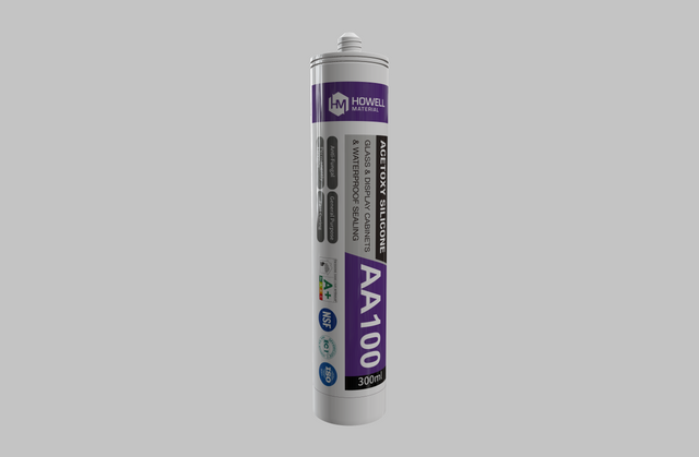 100% de sellador de cura de acetoxi de alto rendimiento de silicona, ultra claro, negro