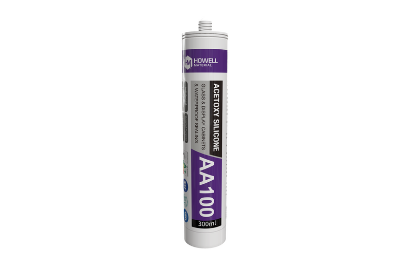 100% de sellador de cura de acetoxi de alto rendimiento de silicona, ultra claro, negro