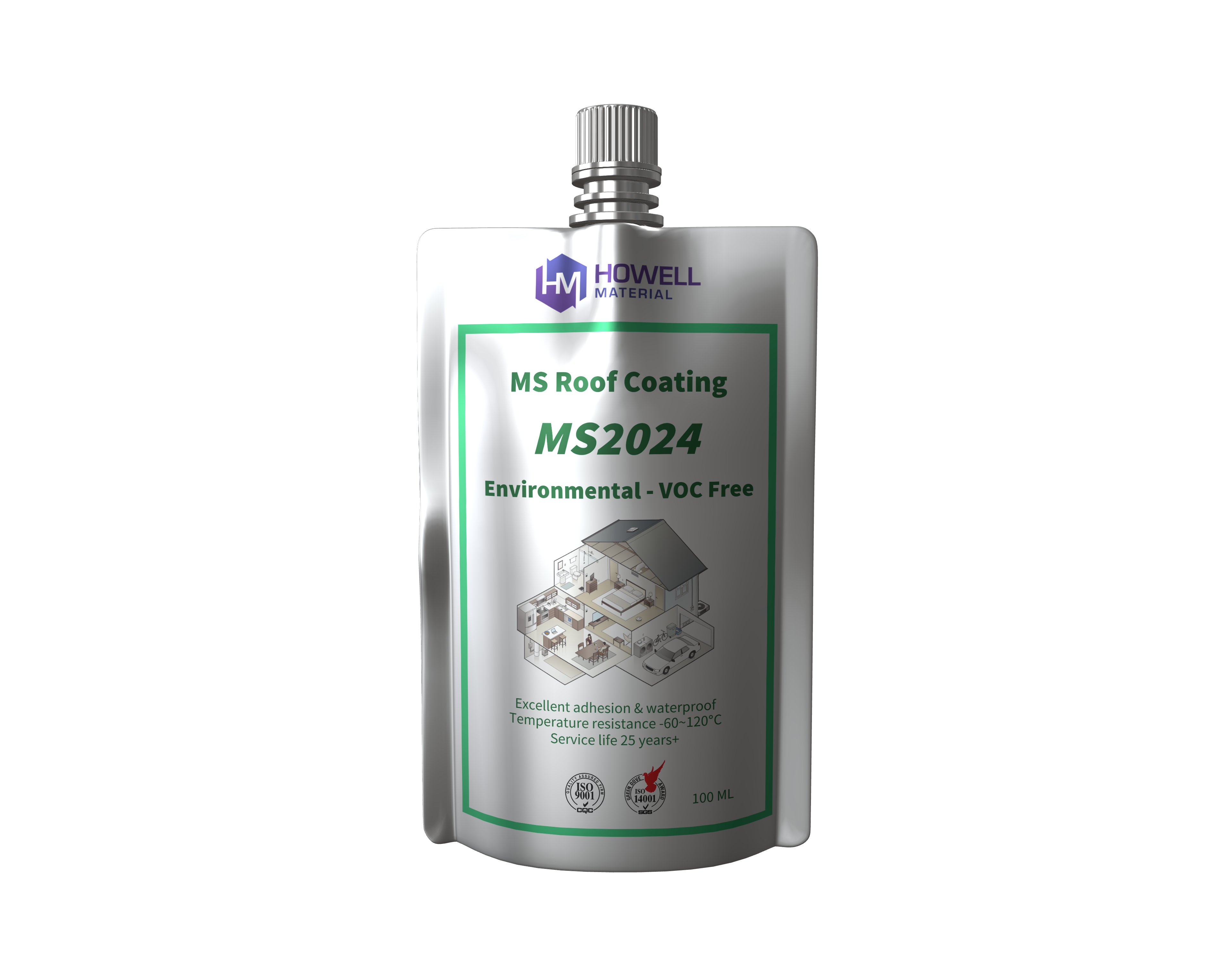 MS2024 Eco-friendly MS Hybrid Coating: impermeabilización sin VOC y protección duradera para superficies interiores y exteriores