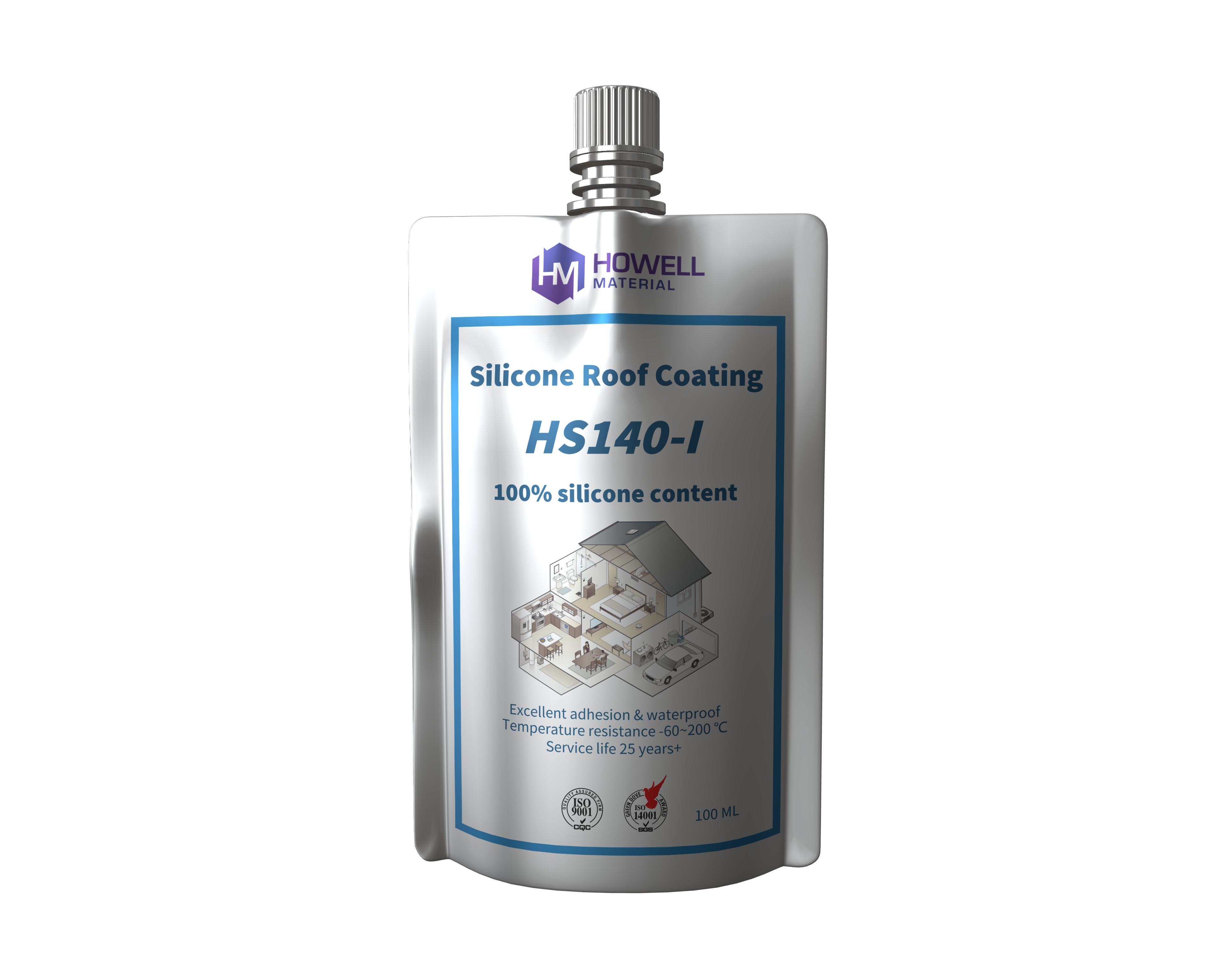 HS140-I Ultimate Cubo de techo de silicona 100%: protección impermeable, duradera y ecológica contra daños por agua de estanque