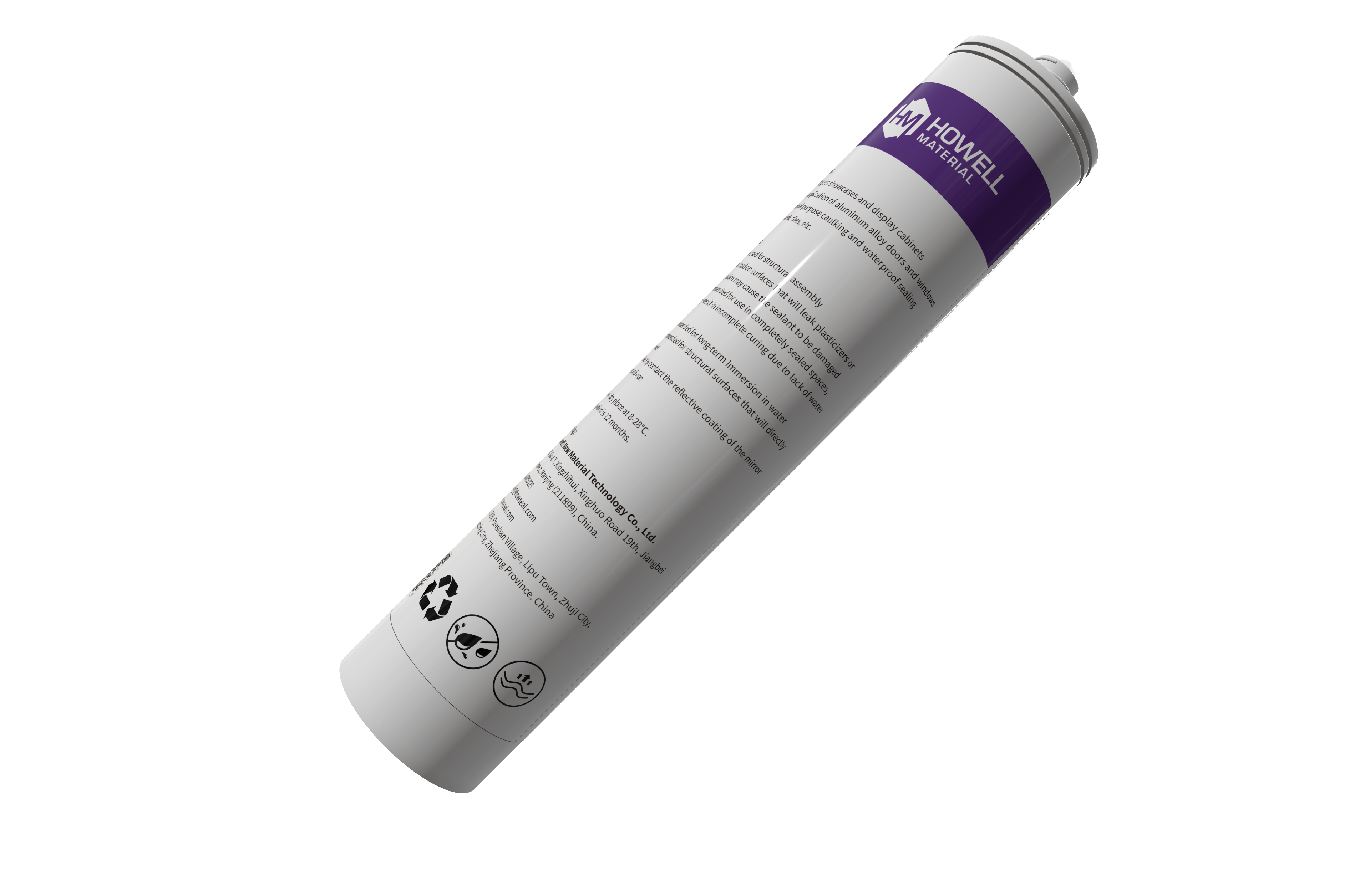 100% de sellador de cura de acetoxi de alto rendimiento de silicona, ultra claro, negro