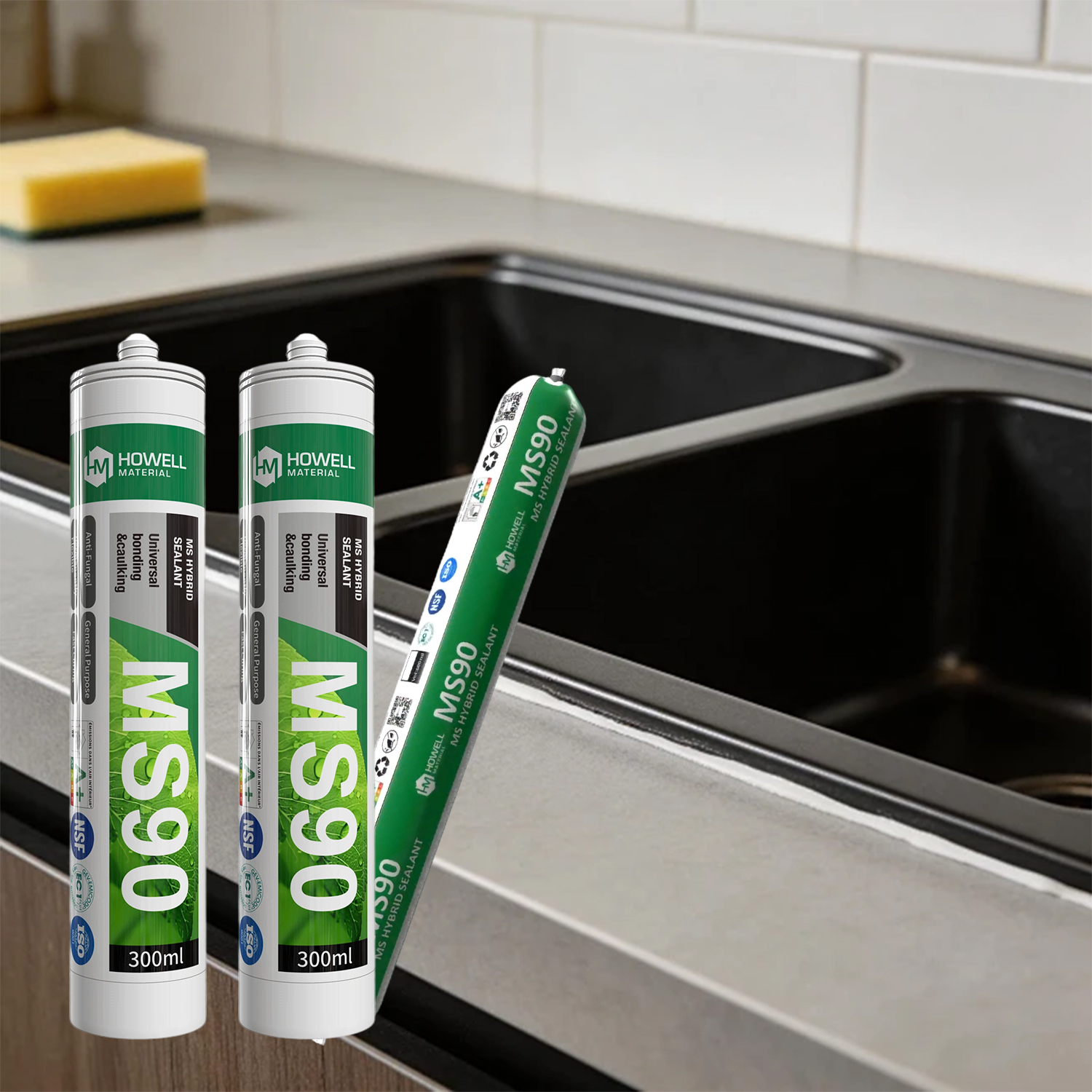 MS90 — Adhesivo sellador híbrido MS premium para decoración estructural