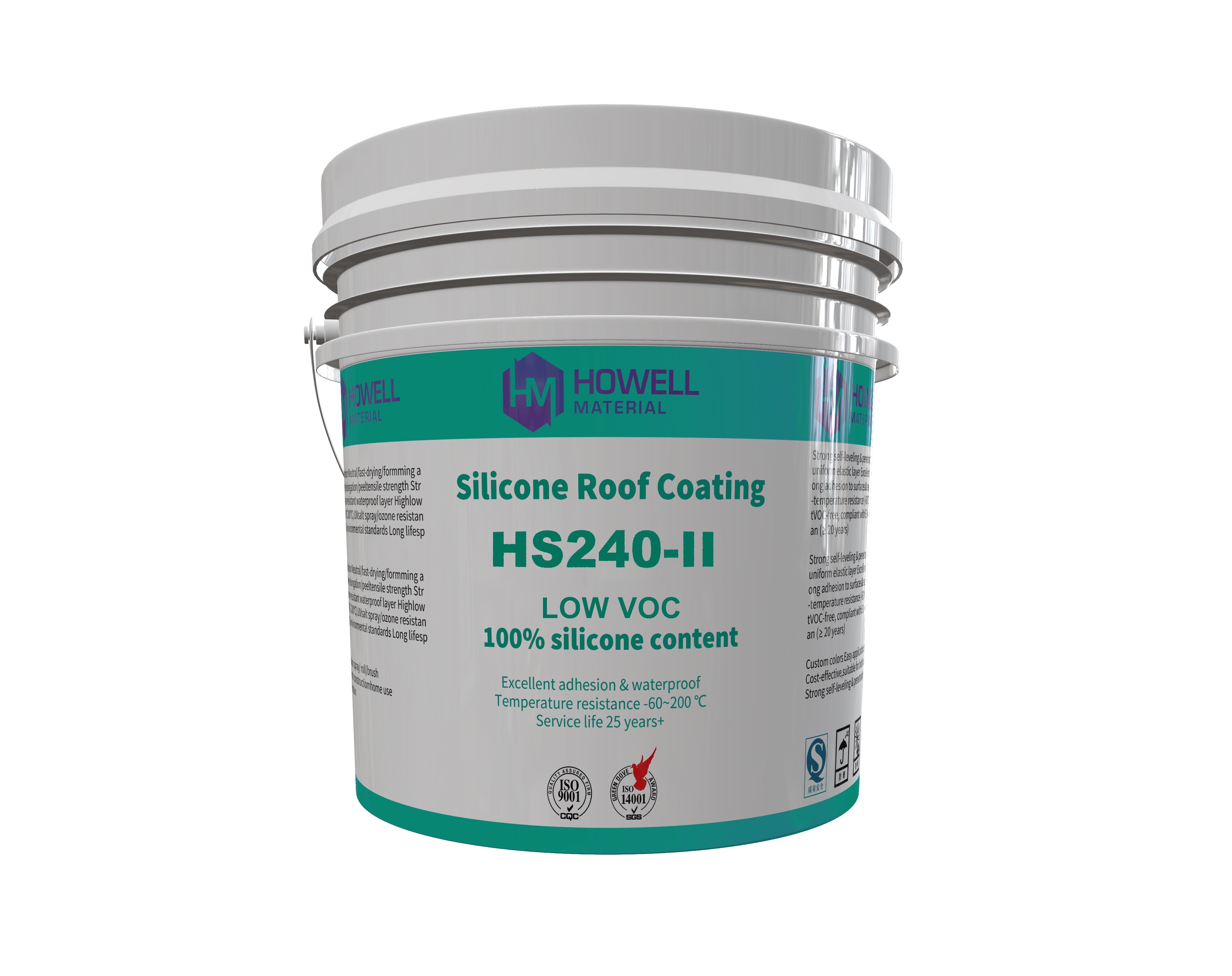 Revestimiento impermeabilizante de silicona alcoxi HS240 Revestimiento de techo de silicona de un solo componente con alto rendimiento