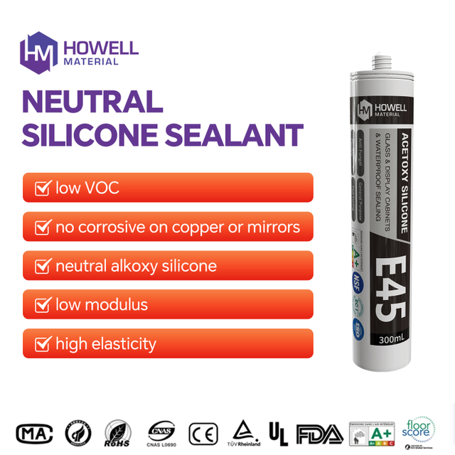 Sellador de silicona de curado neutro E45 con tipo alcoxi para decoración del hogar