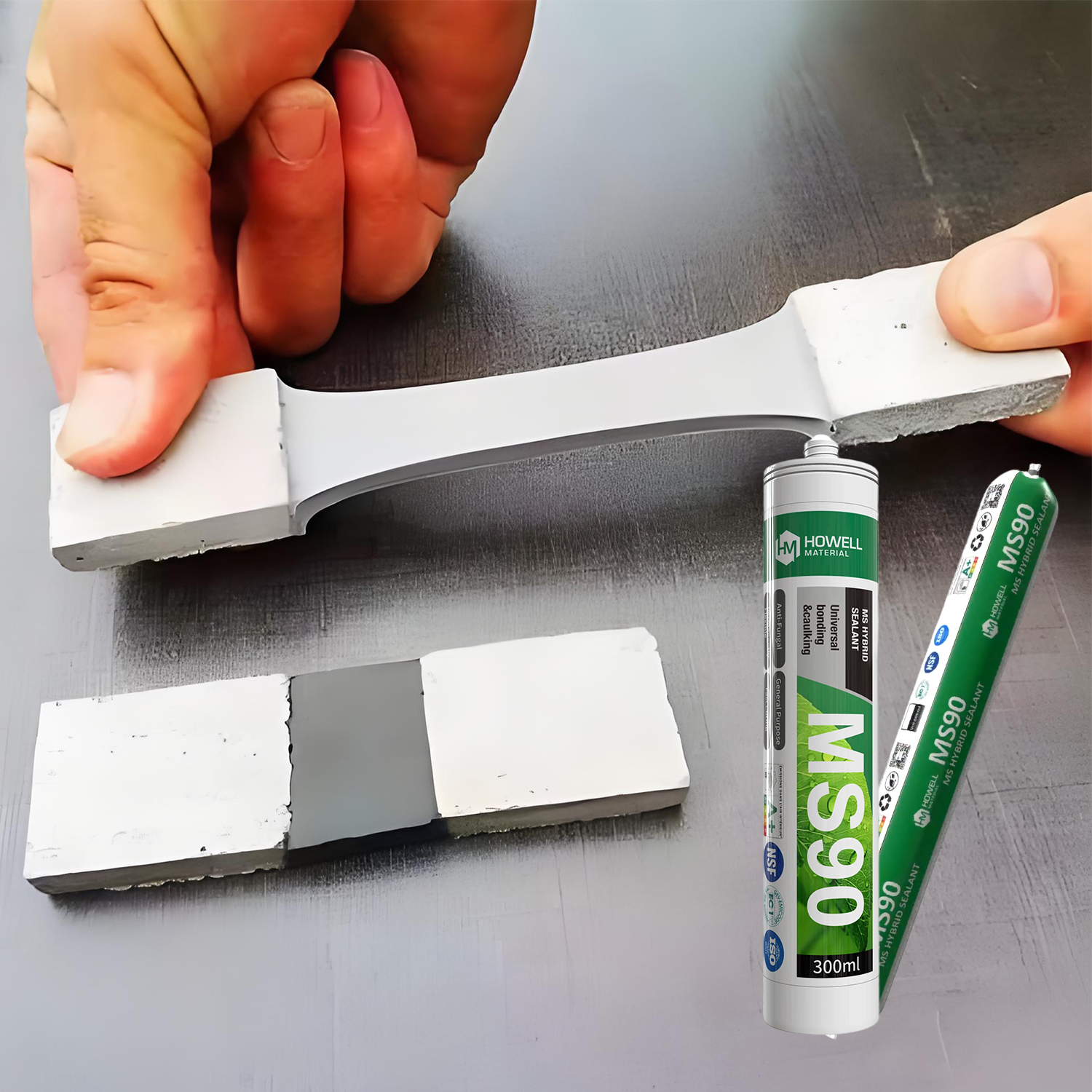 MS90 — Adhesivo sellador híbrido MS premium para decoración estructural